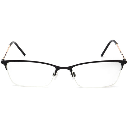 Burberry B 1278 1001 Half Rim Rectangular Eyeglasses 53 mm