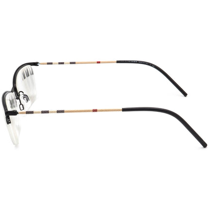 Burberry B 1278 1001 Half Rim Rectangular Eyeglasses 53 mm