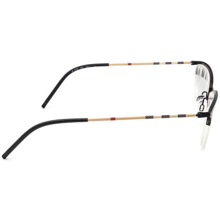 Burberry B 1278 1001 Half Rim Rectangular Eyeglasses 53 mm