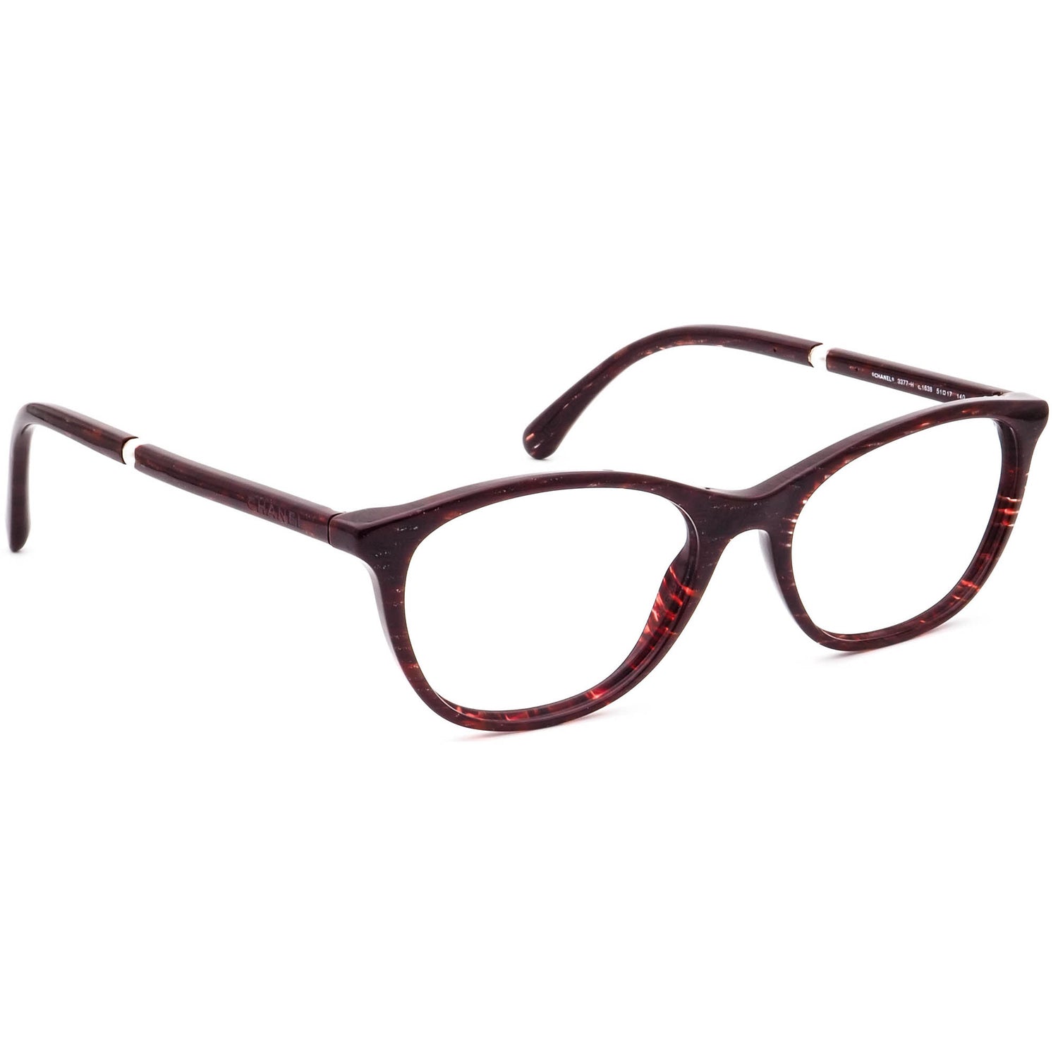 CHANEL CH 3377-H c.1637 Transparent Gray Pearl Eyeglasses Frames Italy 51-17-140 Chanel 3377-H C.1635 Brown Glitter Pearl Eyeglasses Frames  main image 2
