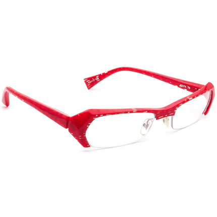 Alain Mikli Women's Eyeglasses A0474 78 Red & Clear Half Rim Frame 52[]17 128 Handmade