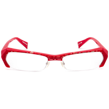 Alain Mikli Women's Eyeglasses A0474 78 Red & Clear Half Rim Frame 52[]17 128 Handmade