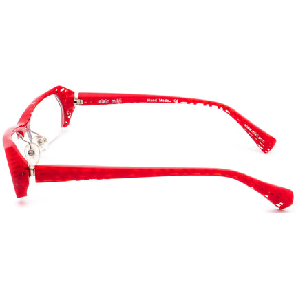 Alain Mikli Women's Eyeglasses A0474 78 Red & Clear Half Rim Frame 52[]17 128 Handmade
