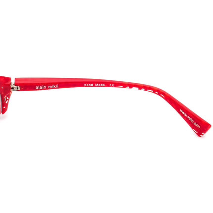 Alain Mikli Women's Eyeglasses A0474 78 Red & Clear Half Rim Frame 52[]17 128 Handmade