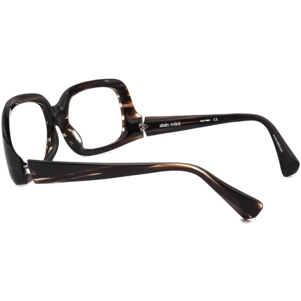 Alain Mikli Women's Sunglasses A0496 13 Cat 03 Striped Dark Brown Oversized 58 mm