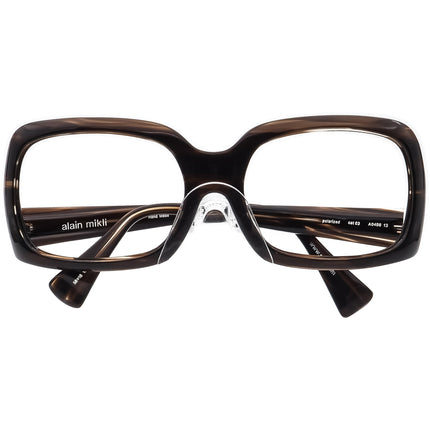 Alain Mikli Women's Sunglasses A0496 13 Cat 03 Striped Dark Brown Oversized 58 mm