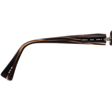 Alain Mikli Women's Sunglasses A0496 13 Cat 03 Striped Dark Brown Oversized 58 mm