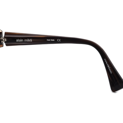 Alain Mikli Women's Sunglasses A0496 13 Cat 03 Striped Dark Brown Oversized 58 mm