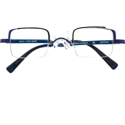 Alain Mikli Eyeglasses A0503-08 Blue Half Rim Frame France 40[]26 135 Handmade