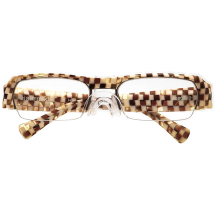 Alain Mikli Eyeglasses A0807 12 Brown/Ivory Checkered Rectangular Frame France 51[]17 130 Handmade