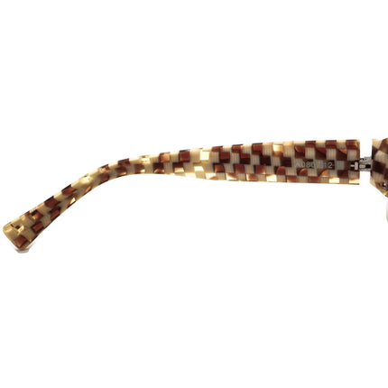 Alain Mikli Eyeglasses A0807 12 Brown/Ivory Checkered Rectangular Frame France 51[]17 130 Handmade