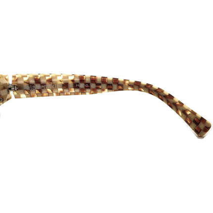 Alain Mikli Eyeglasses A0807 12 Brown/Ivory Checkered Rectangular Frame France 51[]17 130 Handmade