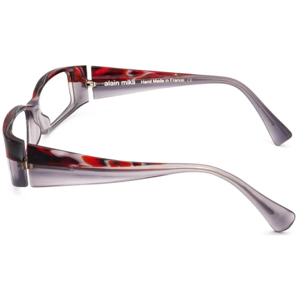 Alain Mikli Eyeglasses AL04120202 Matte Gray/Red Marbled Rectangular Frame France 56[]14 135 Handmade