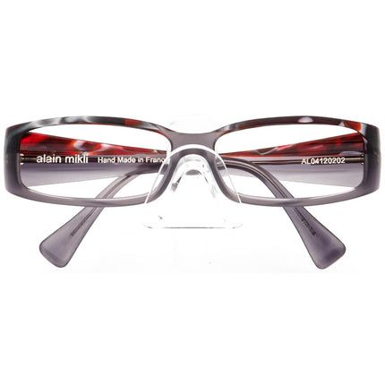 Alain Mikli Eyeglasses AL04120202 Matte Gray/Red Marbled Rectangular Frame France 56[]14 135 Handmade