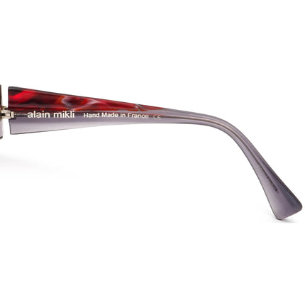 Alain Mikli Eyeglasses AL04120202 Matte Gray/Red Marbled Rectangular Frame France 56[]14 135 Handmade
