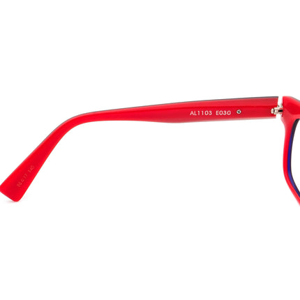 Alain Mikli Eyeglasses AL1103 E030 Black on Blue & Red Rectangular Frame France 55[]17 140 Handmade