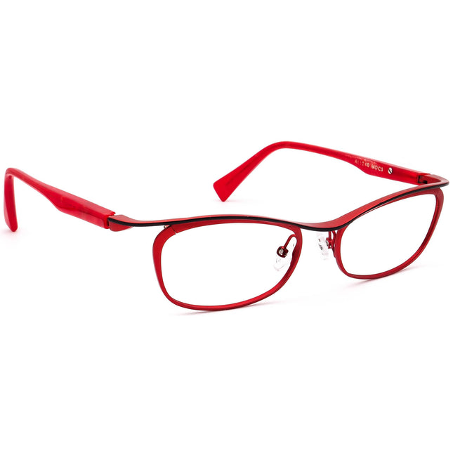 Alain Mikli Women's VintageEyeglasses AL1240 MOCS Red Modified Rectangular Frame France 52[]17 135