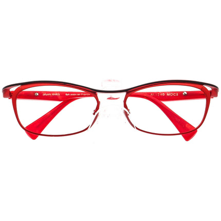 Alain Mikli Women's VintageEyeglasses AL1240 MOCS Red Modified Rectangular Frame France 52[]17 135