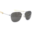 American Optical Sunglasses Command Silver Pilot Metal USA 57 mm