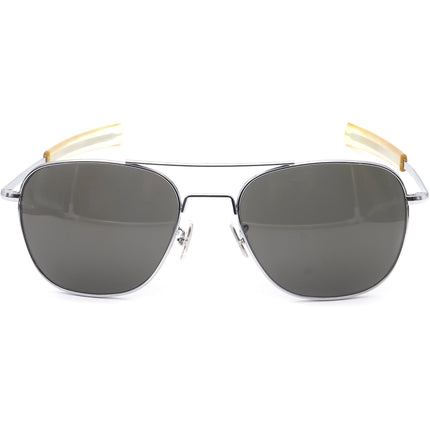 American Optical Sunglasses Command Silver Pilot Metal USA 57 mm