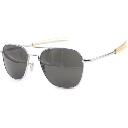 American Optical Sunglasses Command Silver Pilot Metal USA 57 mm