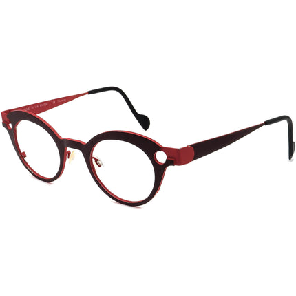 Anne Et Valentin Women's Eyeglasses H12 Ladivine Titanium Brown/Red Round Frame Japan 43[]21 130