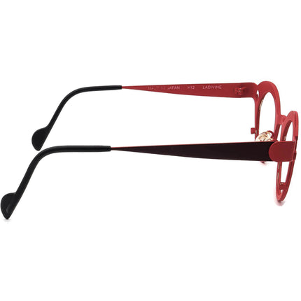 Anne Et Valentin Women's Eyeglasses H12 Ladivine Titanium Brown/Red Round Frame Japan 43[]21 130
