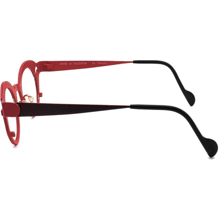 Anne Et Valentin Women's Eyeglasses H12 Ladivine Titanium Brown/Red Round Frame Japan 43[]21 130