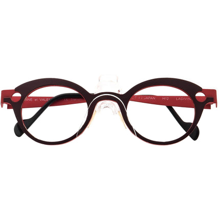 Anne Et Valentin Women's Eyeglasses H12 Ladivine Titanium Brown/Red Round Frame Japan 43[]21 130