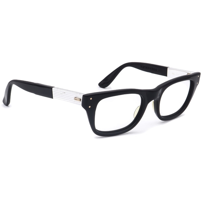 Bausch & Lomb (B&L) VintageEyeglasses 5 1/2 Aluminum Black/Silver Rectangular Frame 46[]16 140