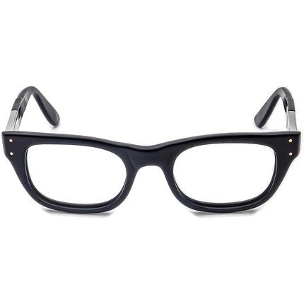 Bausch & Lomb (B&L) VintageEyeglasses 5 1/2 Aluminum Black/Silver Rectangular Frame 46[]16 140