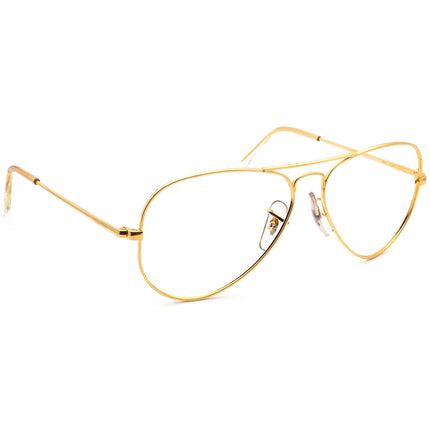 Ray-Ban (B&L) Vintage Sunglasses A5605 XUAR Shiny Gold Aviator Metal USA 58 mm