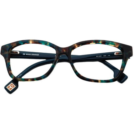 Boss Orange Women's Eyeglasses BO 0008 SG5 Turquoise Tortoise/Blue B-Shape Frame 54[]14 140
