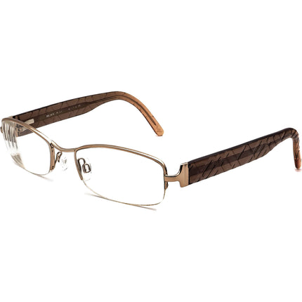 Burberry Women's Eyeglasses B 1169 1011 Gold/Clear Brown Half Rim Frame Italy 51[]18 135