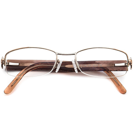 Burberry Women's Eyeglasses B 1169 1011 Gold/Clear Brown Half Rim Frame Italy 51[]18 135