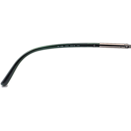 Burberry Eyeglasses B 1196 1003 Gunmetal/Green Half Rim Frame Italy 52[]18 140
