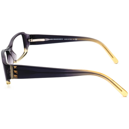 Burberry Women's Eyeglasses B 2069-B 3174 Gray Violet & Champagne Rhinestones Rectangular Frame Italy 53[]16 135