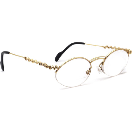 Caviar Women's Eyeglasses Gold Rhinestones Half Rim Metal Frame 48[]19 140