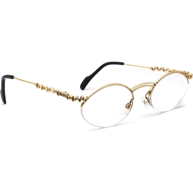 Caviar Women's Eyeglasses Gold Rhinestones Half Rim Metal Frame 48[]19 140