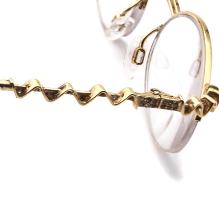 Caviar Women's Eyeglasses Gold Rhinestones Half Rim Metal Frame 48[]19 140