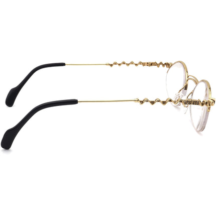 Caviar Women's Eyeglasses Gold Rhinestones Half Rim Metal Frame 48[]19 140