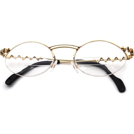 Caviar Women's Eyeglasses Gold Rhinestones Half Rim Metal Frame 48[]19 140