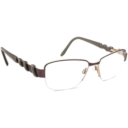 Cazal Women's Eyeglasses Purple/Gray Rhinestones Half Rim Frame 53[]18 130