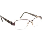 Cazal Women's Eyeglasses Purple/Gray Rhinestones Half Rim Frame 53[]18 130