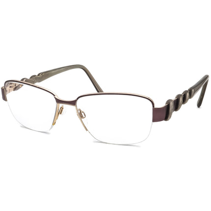 Cazal Women's Eyeglasses Purple/Gray Rhinestones Half Rim Frame 53[]18 130