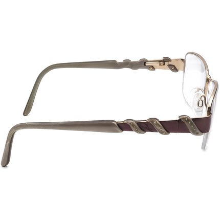 Cazal Women's Eyeglasses Purple/Gray Rhinestones Half Rim Frame 53[]18 130