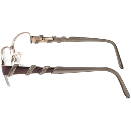 Cazal Women's Eyeglasses Purple/Gray Rhinestones Half Rim Frame 53[]18 130
