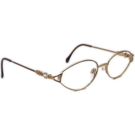 Cazal Women's Eyeglasses Gold/Brown Rhinestones Oval Metal Frame 53[]18 130