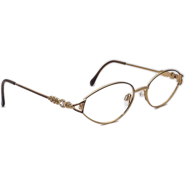 Cazal Women's Eyeglasses Gold/Brown Rhinestones Oval Metal Frame 53[]18 130