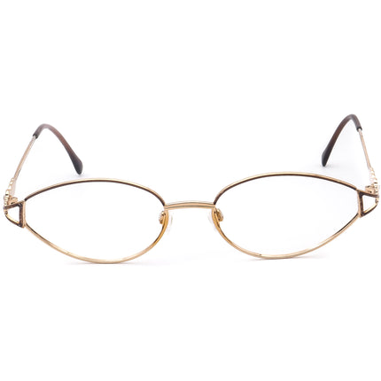 Cazal Women's Eyeglasses Gold/Brown Rhinestones Oval Metal Frame 53[]18 130